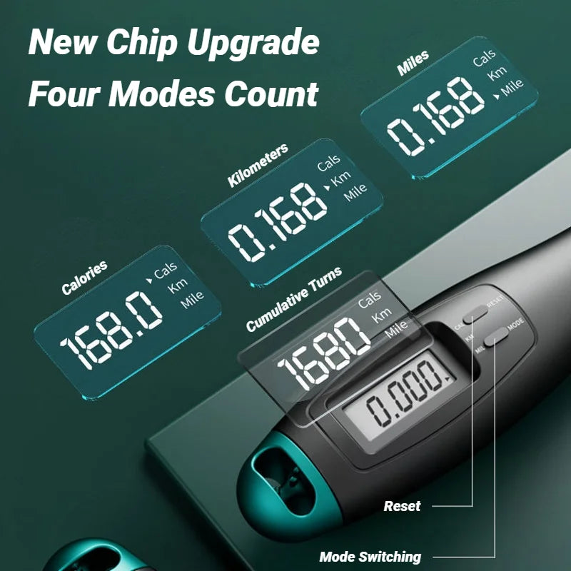 The Drop Counting Jump Rope — Steel Skipping Rope with Rep Counter