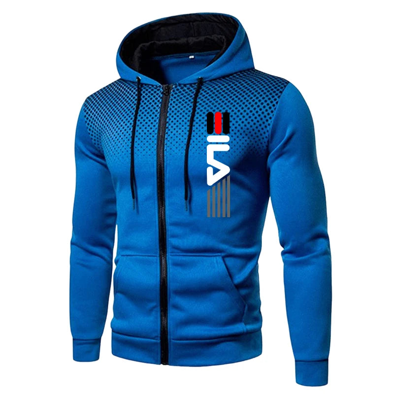 Mens Tracksuit Set Zipper Hoodie with Joggers Athletic Sportswear Gym Workout Outfit Urban Casual Autumn Training Sports Suit