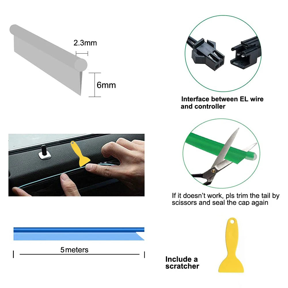 The Drop 5M Car Interior LED Strip Light — Neon Ambient Glow