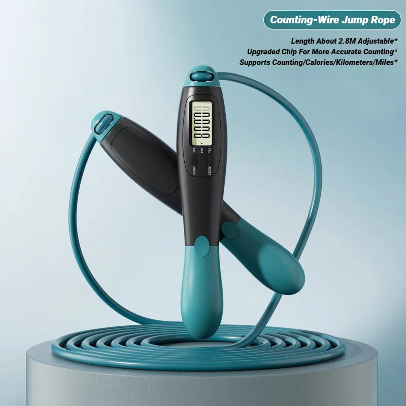 The Drop Counting Jump Rope — Steel Skipping Rope with Rep Counter