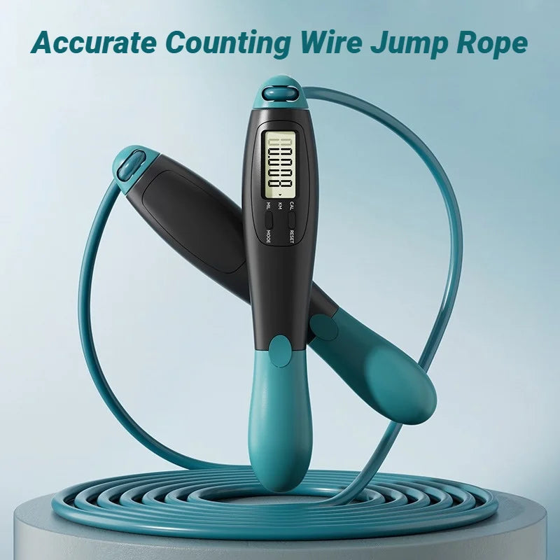 The Drop Counting Jump Rope — Steel Skipping Rope with Rep Counter