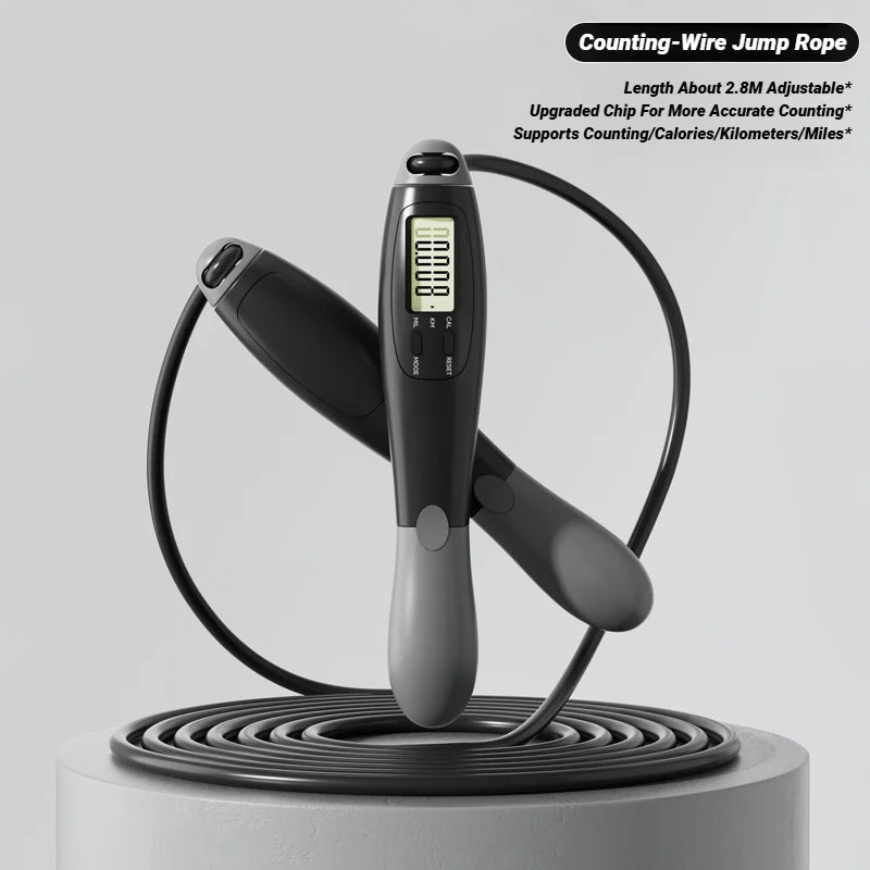 The Drop Counting Jump Rope — Steel Skipping Rope with Rep Counter