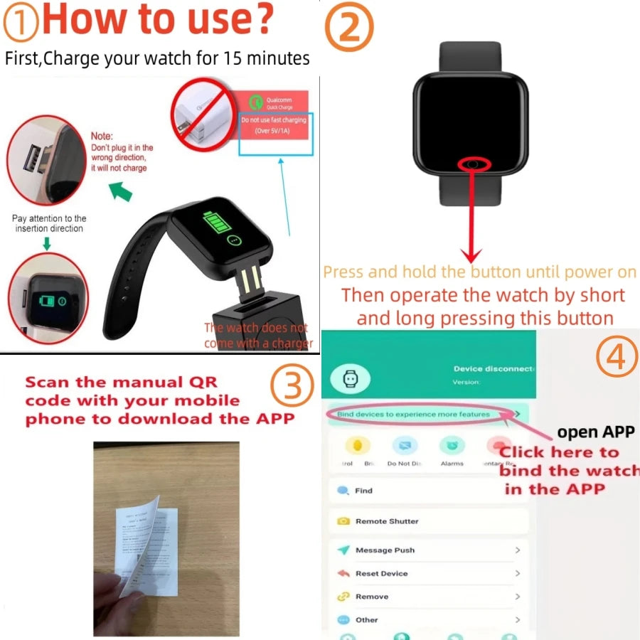 The Drop Smartwatch — Fitness & Message Tracker