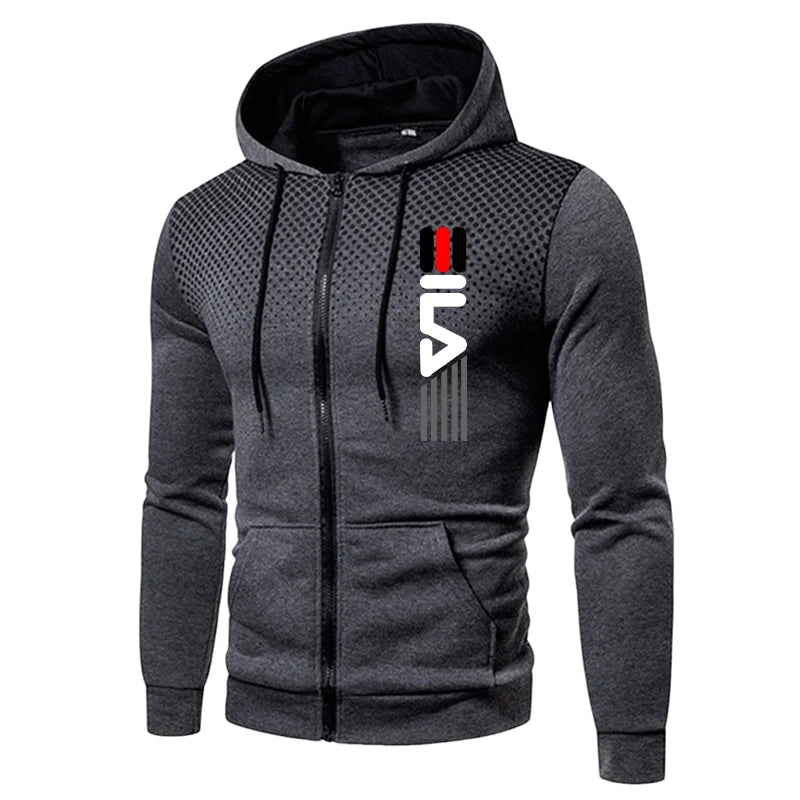 Mens Tracksuit Set Zipper Hoodie with Joggers Athletic Sportswear Gym Workout Outfit Urban Casual Autumn Training Sports Suit