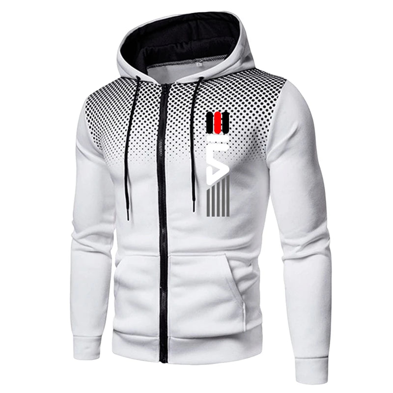 Mens Tracksuit Set Zipper Hoodie with Joggers Athletic Sportswear Gym Workout Outfit Urban Casual Autumn Training Sports Suit