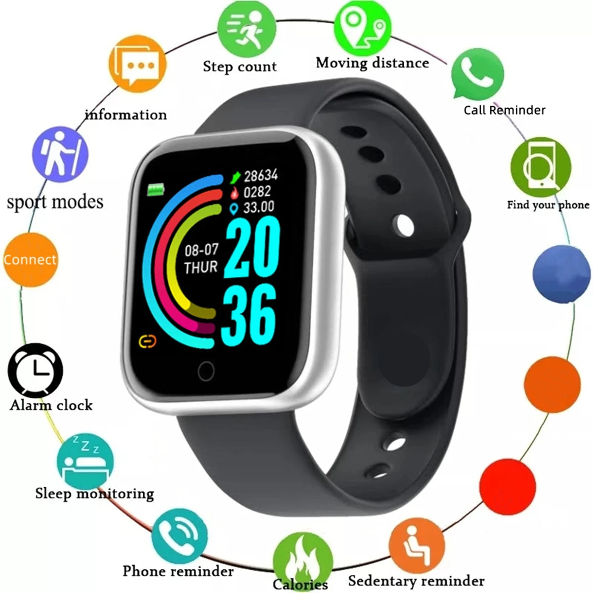 The Drop Smartwatch — Fitness & Message Tracker