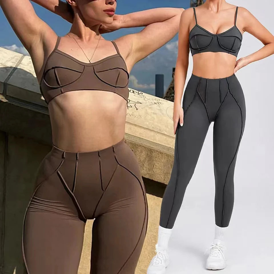 The Drop Women's Yoga Set | Sports Bra, Leggings & Tracksuit