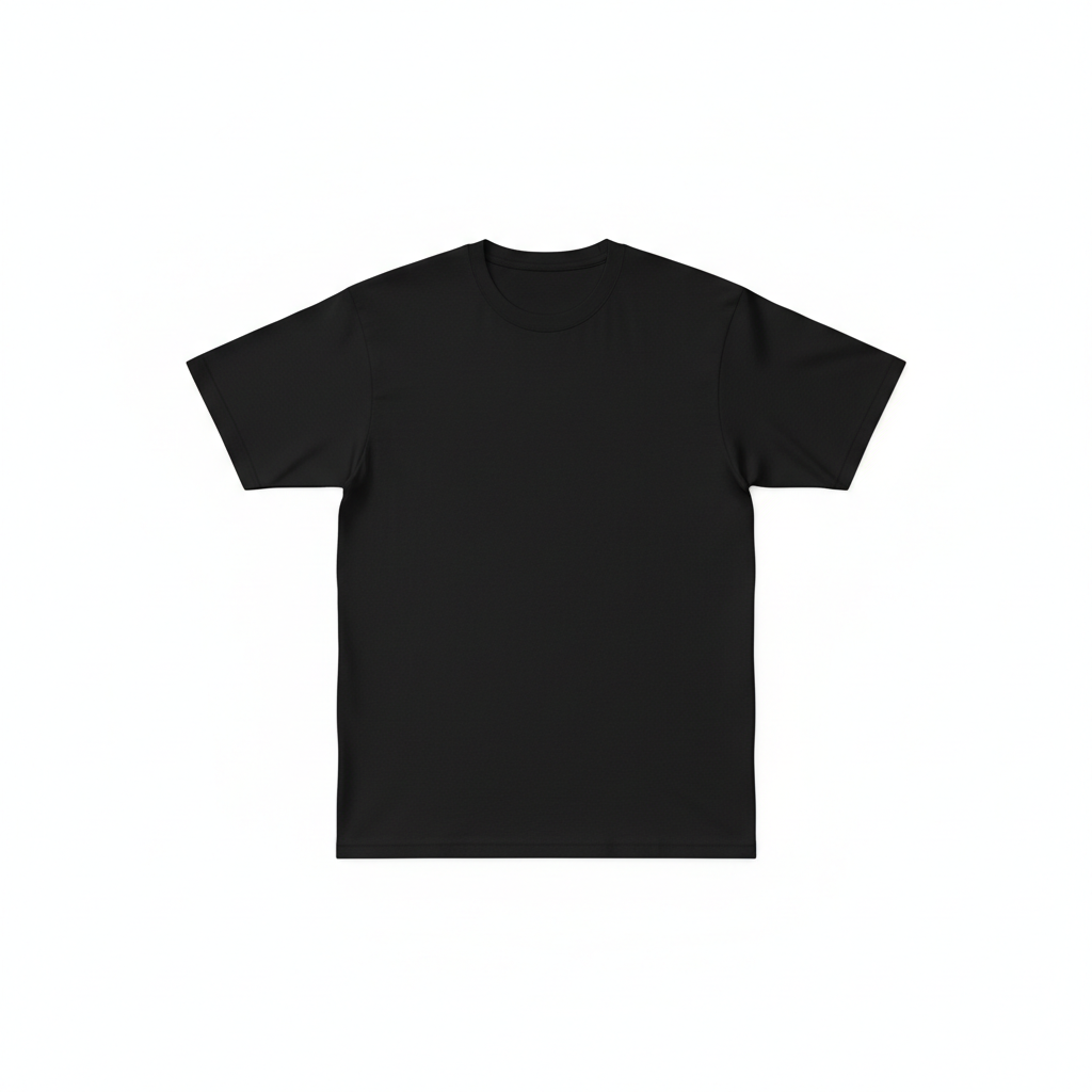 Plain black t-shirt flat lay - GL Clothing