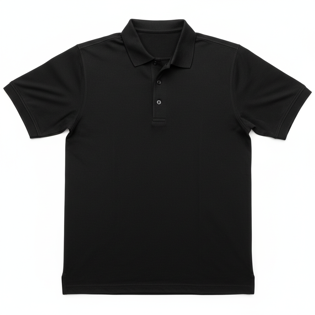 Plain Black Golfer Shirt - GL Clothing