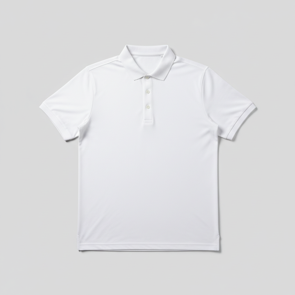Plain White Golfer Shirt - GL Clothing