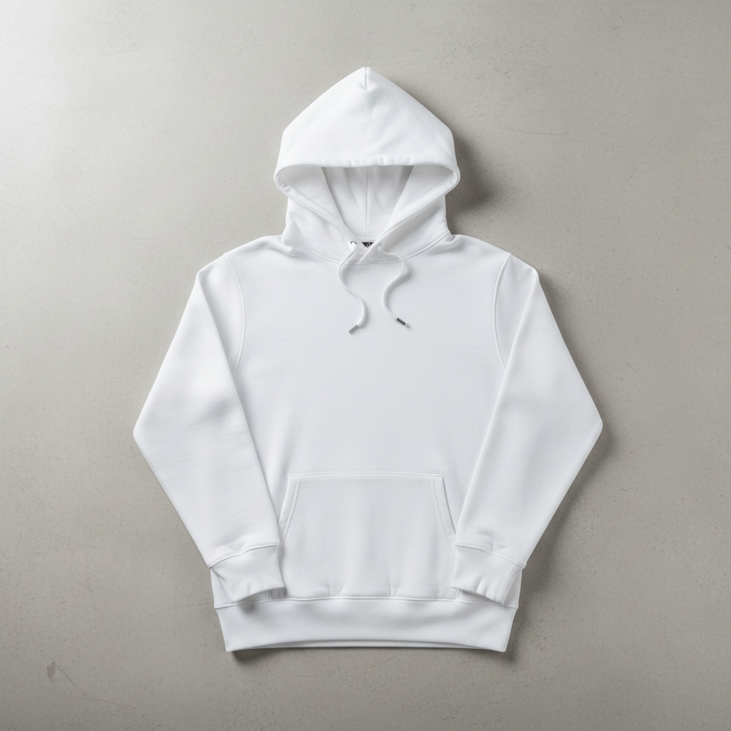 Plain White Hoodie - GL Clothing