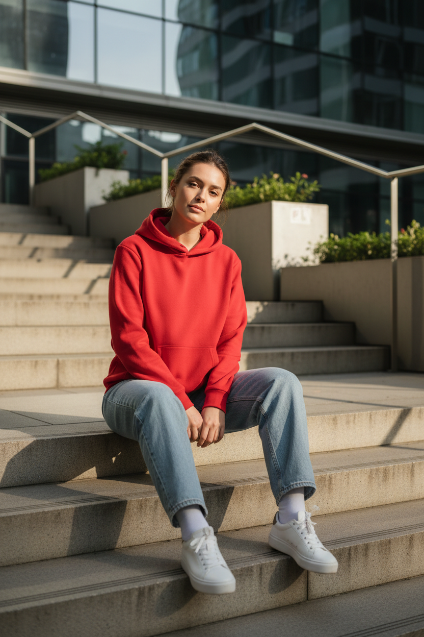 Red Hoodie Lifestyle