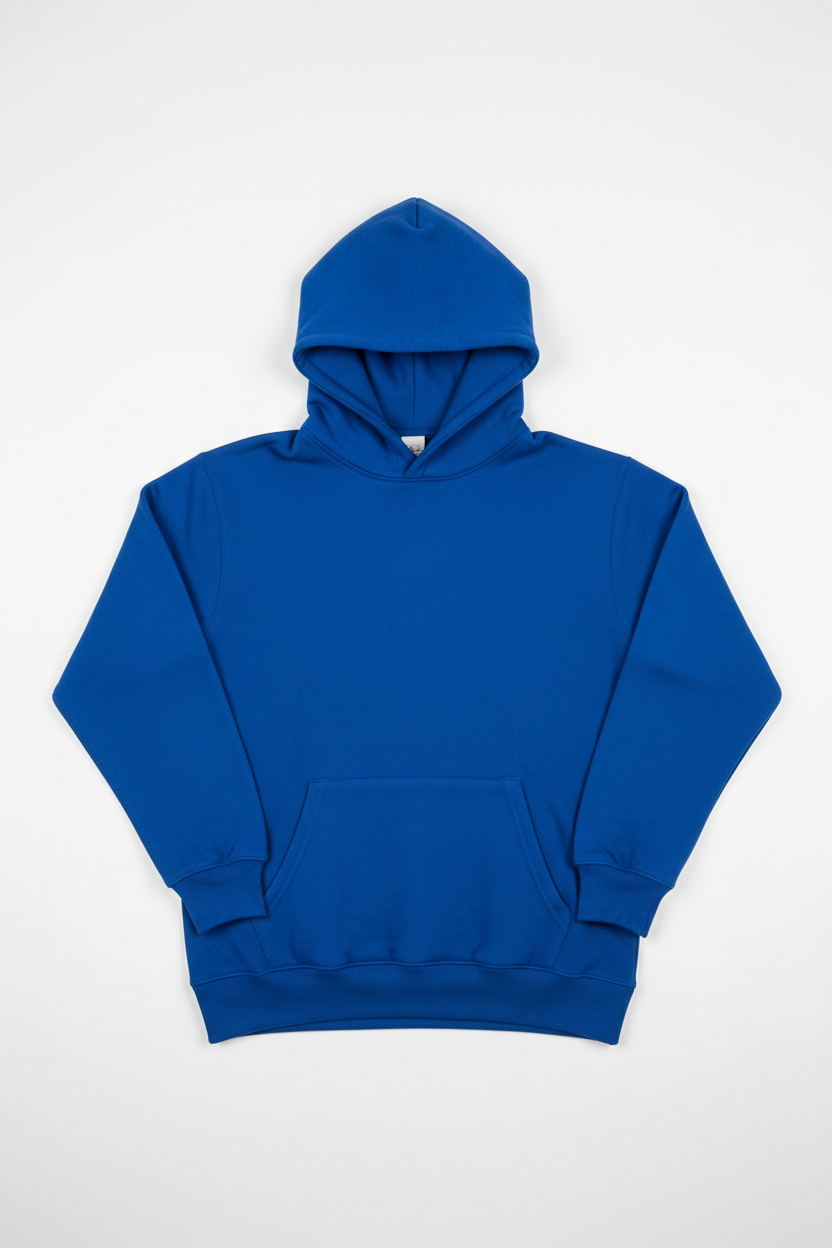 Royal Blue Hoodie Flat Lay